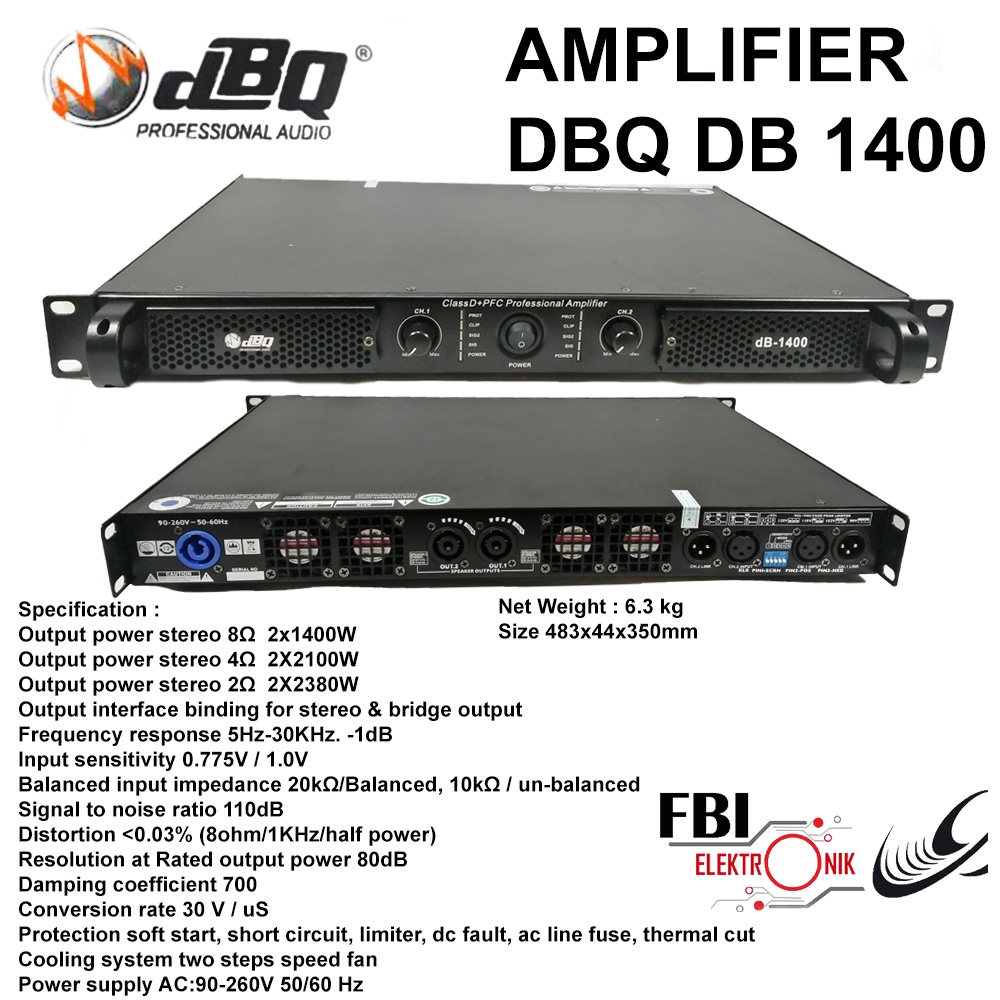 Jual POWER AMPLIFIER DBQ DB 1400 | Shopee Indonesia