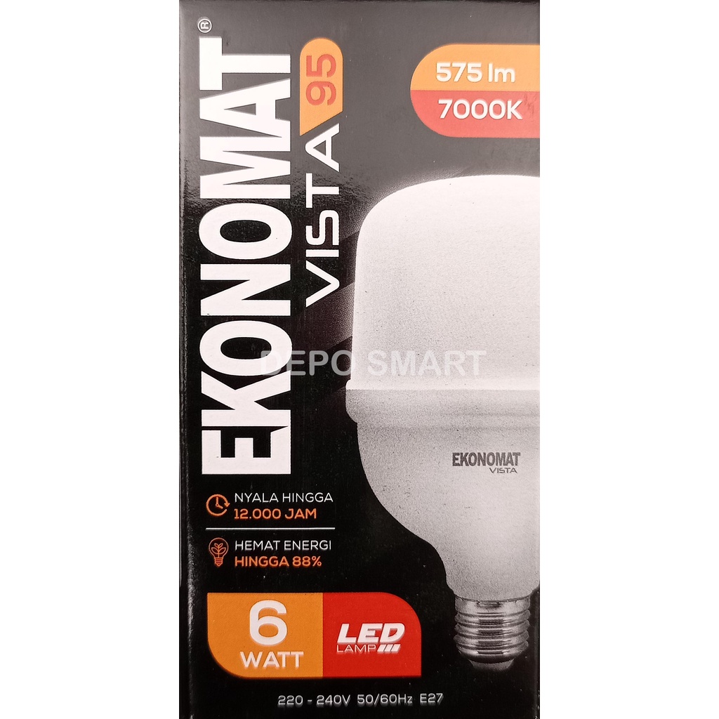 Jual LAMPU LED 6W 7000K PUTIH MURAH HEMAT LAMPU LED EKONOMAT VISTA NEW ...