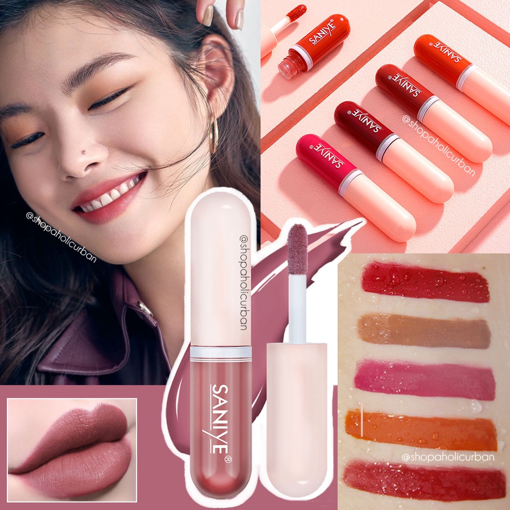 Jual SANIYE Matte Lipstick 14 Warna BPOM Velvet Lipgloss Long Lasting