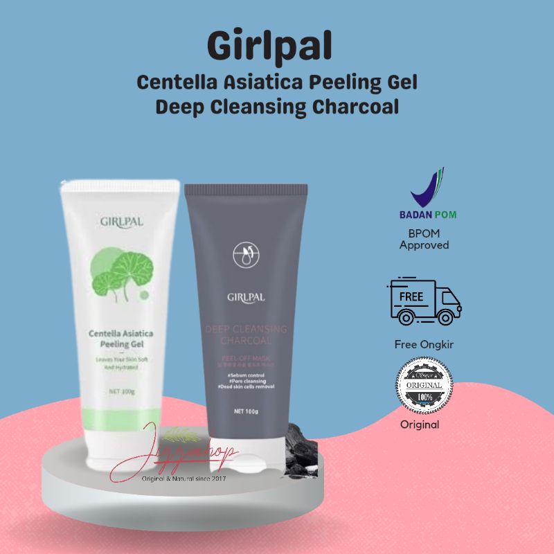 Jual Girlpal Centella Asiatica Peeling Gel & Deep Cleansing Charcoal Peeling wajah dan badan