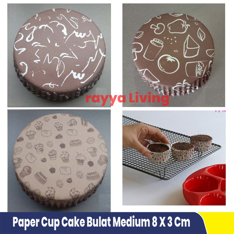 Jual Kertas Cupcake Cup Cake Paper Bulat Ukuran Sedang 8 x 3 Cm Isi 20 ...