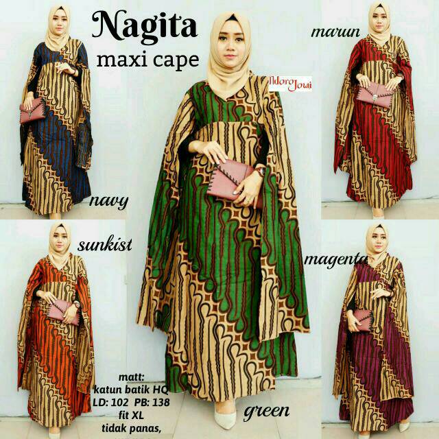 Jual nagita maxi cape by nj | kaftan batik grosir murah | nagita batik ...