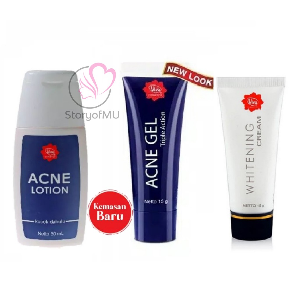 Jual VIVA Acne Lotion 30ml / Acne Gel 15gr Triple Action / Whitening