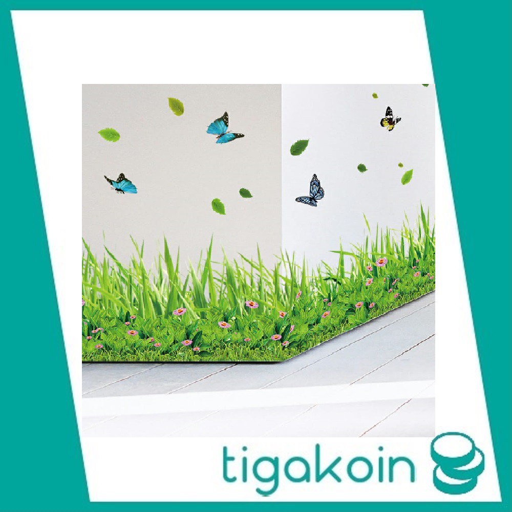 Jual WALL STICKER RUMPUT HIJAU DINDING BUTTERFLY DEKORASI WALLSTICKER ...