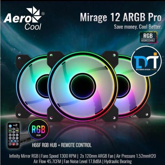 Jual Aerocool H66F + Mirage 12 Argb Pro - 3X Fan 120Mm Argb Hub ...