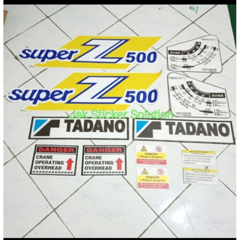Jual Stiker Crane Truck Tadano Super Z 500 Sticker Alat Berat | Shopee ...