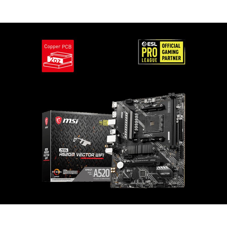 Carte Mère MSI MAG A520M VECTOR WIFI mATX AMD AM4