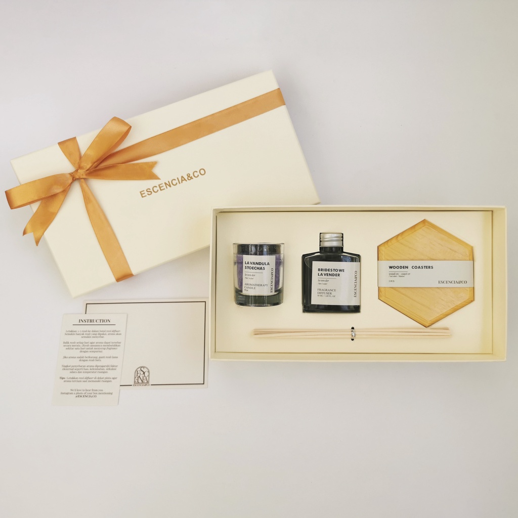 Jual Reed Diffuser Hampers Box Gift Set Isi Tiga Lilin Aromatheraphy ...