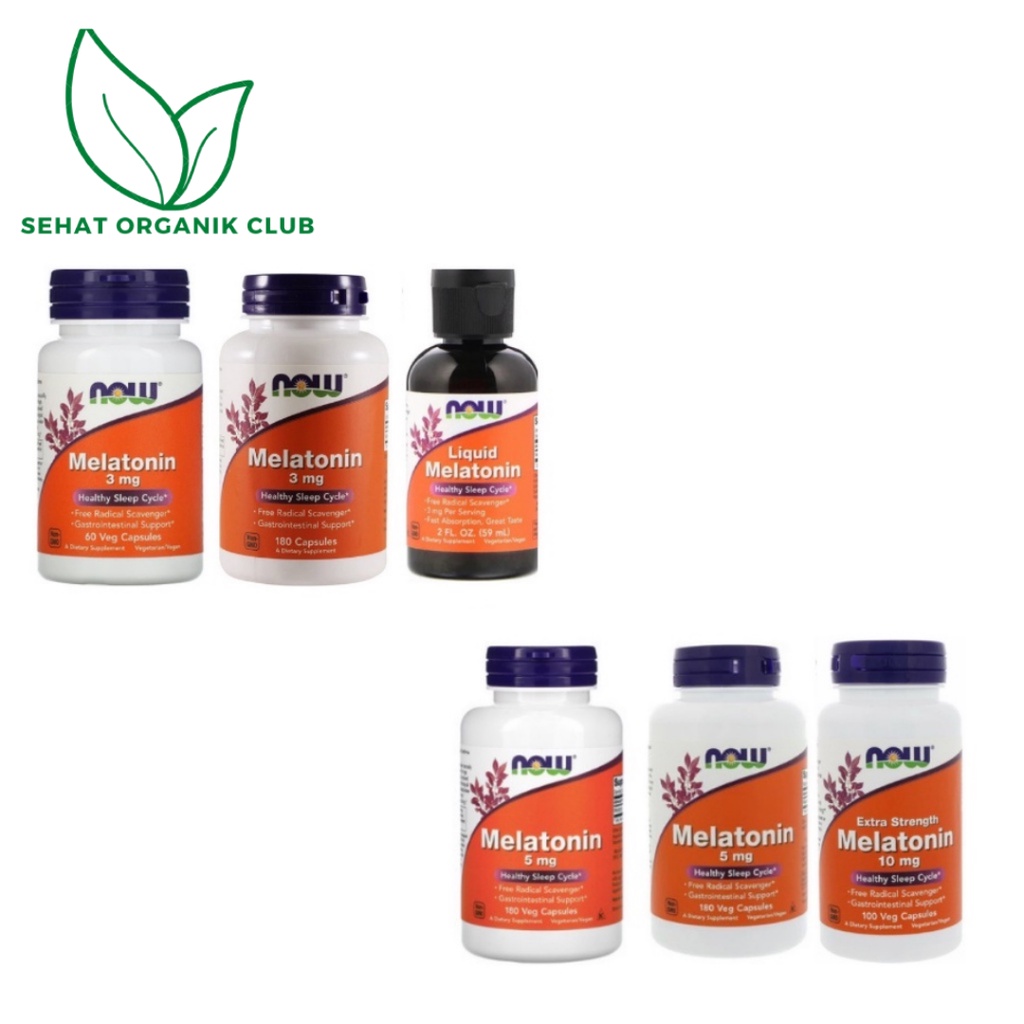 Jual Now Foods Melatonin 3 Mg 180 Caps Melatonin 3 Mg 60 Caps Liquid Melatonin 59 Ml