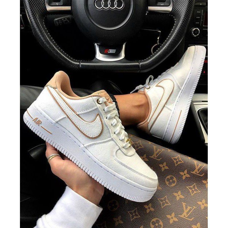 Jual Nike Air Force 1 07 Lx White Bio Beige Metallic Gold Premium