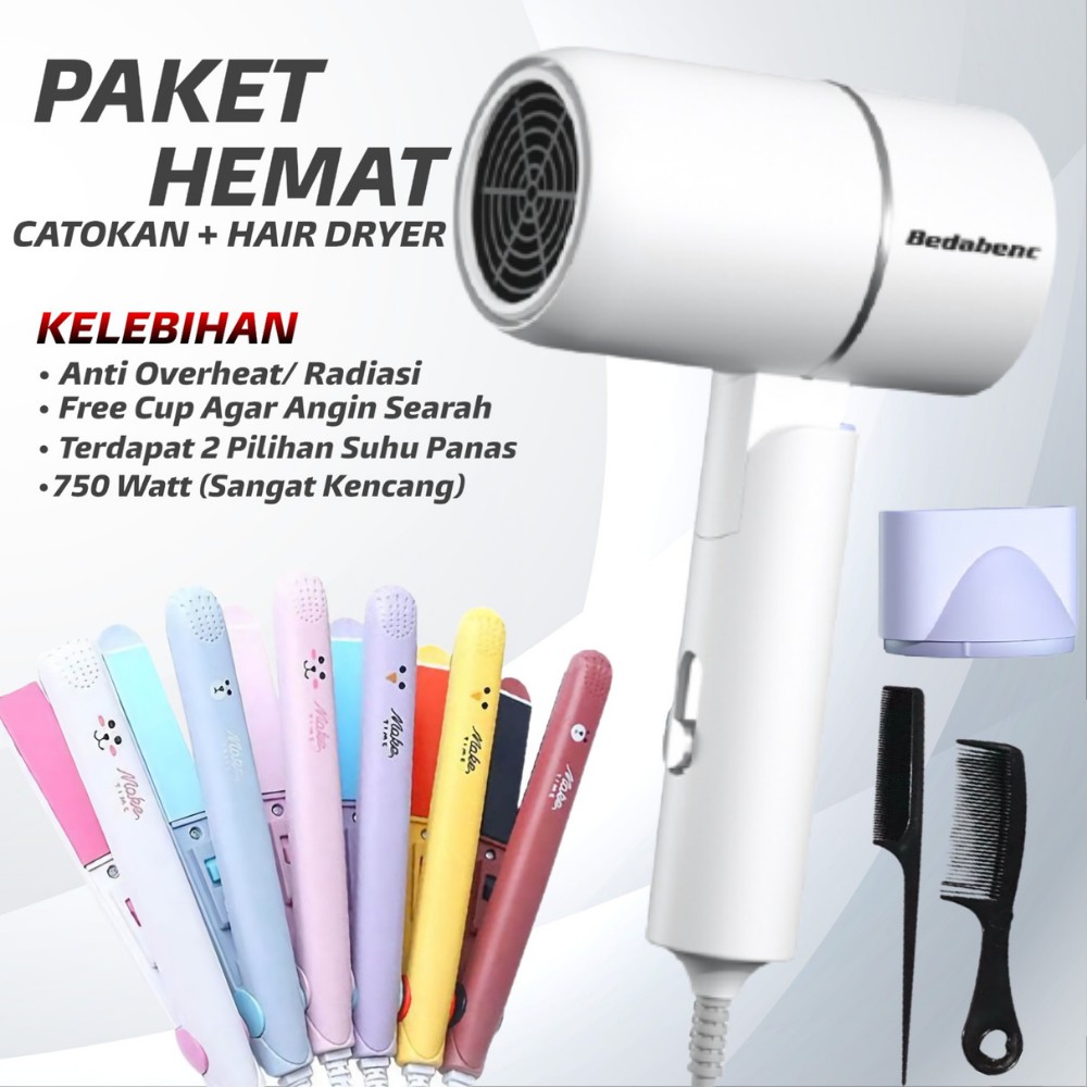 Jual Hair Dryer Pengering Rambut Lipat W Haircare Pilihan Suhu Panas Putih Shopee Indonesia