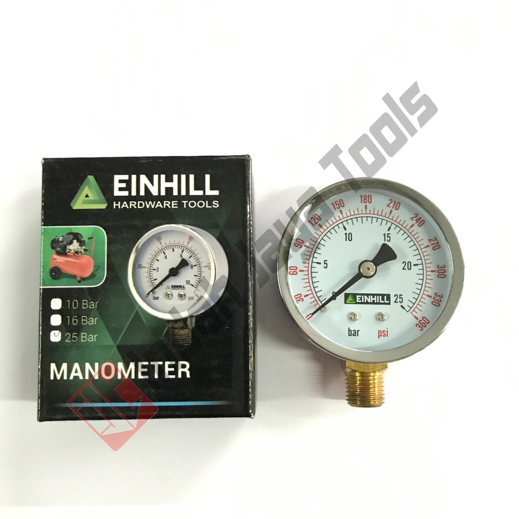 Jual Manometer 10 Bar EINHILL - Pressure Gauge Ukuran Angin Kompresor ...