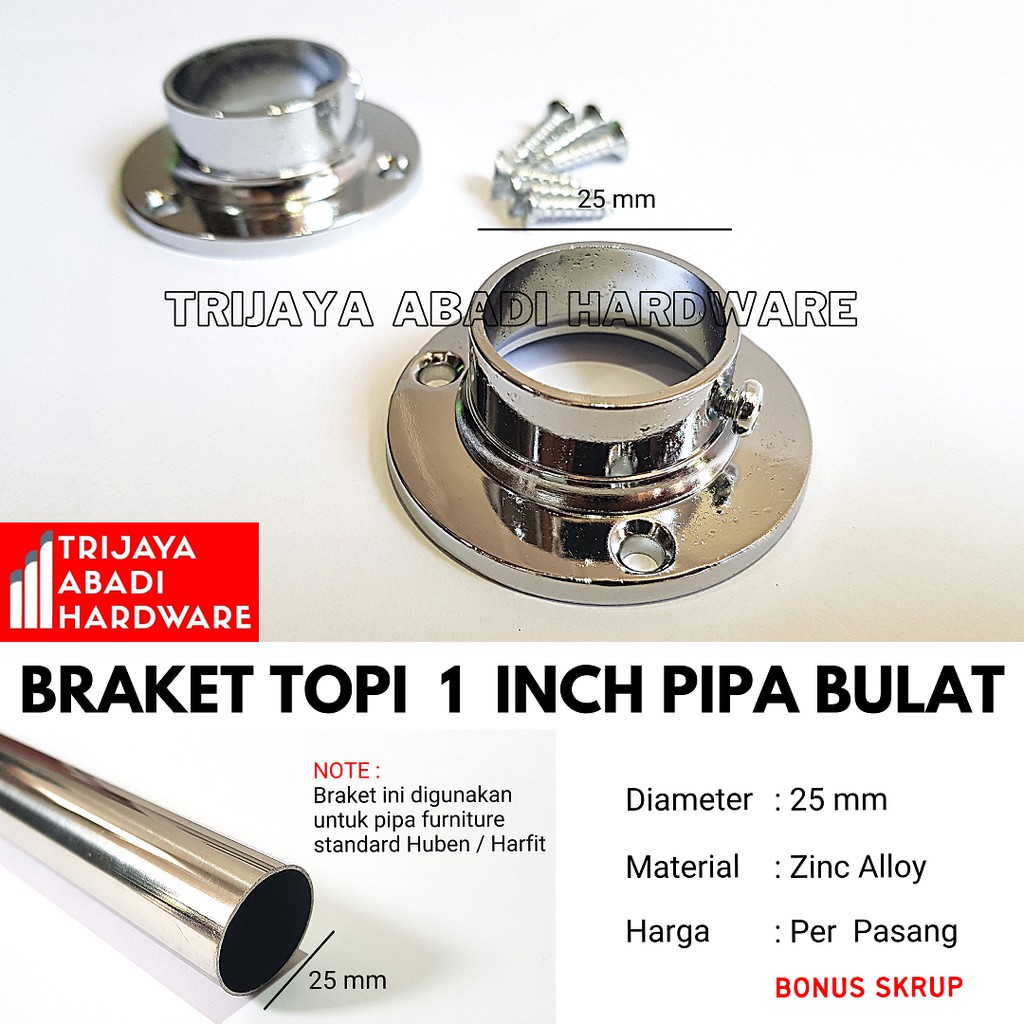 Jual 2 X Bracket Pipa Bulat Topi 1 Braket Bp 25 Mm Shopee Indonesia 3456