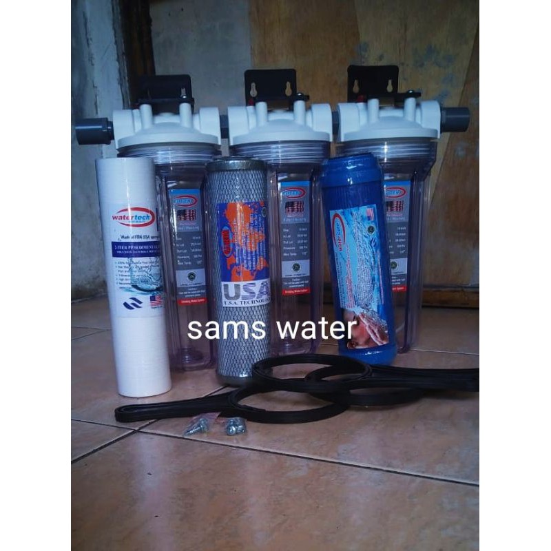 Jual Paket 3 Tabung Housing Filter Air 10 Inch Merk Eugen Ukuran Drat 1