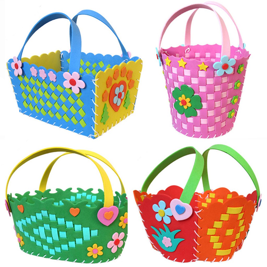 ED58 DIY KERANJANG EVA / DIY BASKET, MAINAN EDUKASI ANAK PRAKARYA MENGANYAM GOODIE BAG IMAJIKIDO