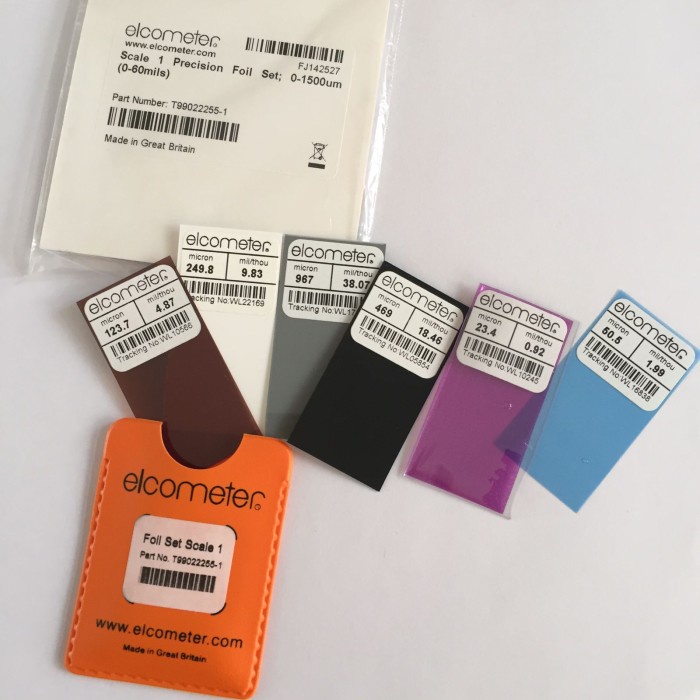 Jual Promo!!!Alat Ukur Dimensi, Elcometer Calibration Foil Set / Foils