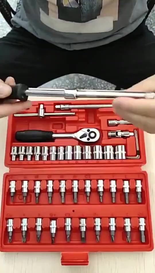 Jual REAL PICT ALAT SOCKETTOOLS 46 PCS / Kunci Socket 46 Pcs 1/4 ...