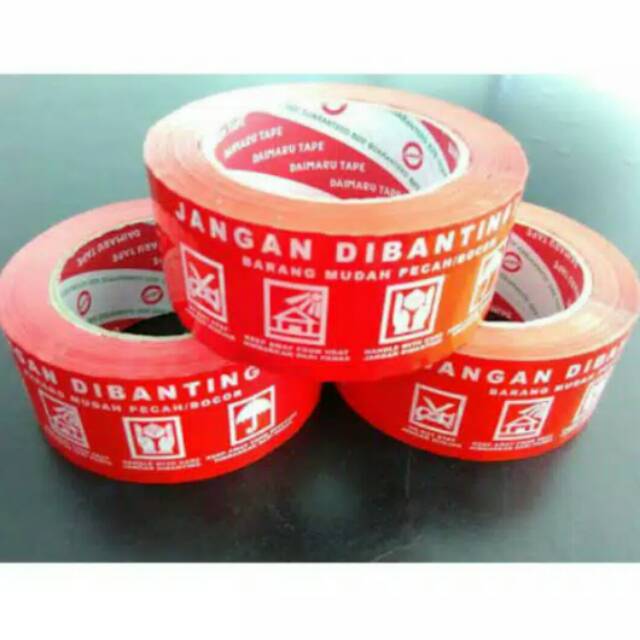 Jual Lakban Fragile Merah Jangan Dibanting Murah Untuk Packing Aman ...
