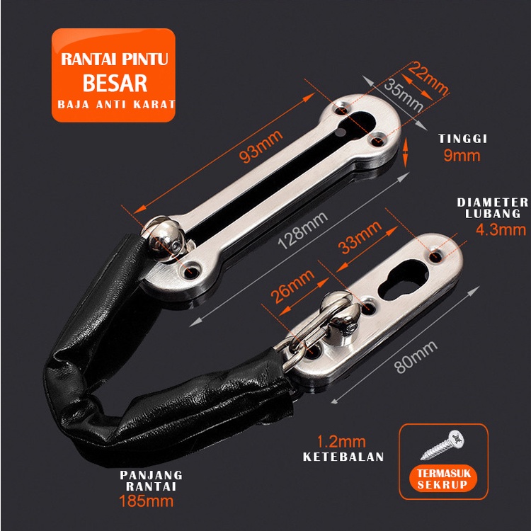 Jual Buruan Beli Cny Rantai Pintu Stainless Door Chain Pengunci Slot Grendel Rantai Penahan