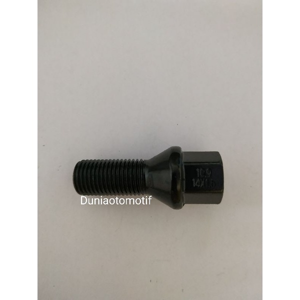 Jual Baut Roda Mercy Atau VW 14mm x 1.5 Hitam Panjang Ulir 2.8 Cm ...