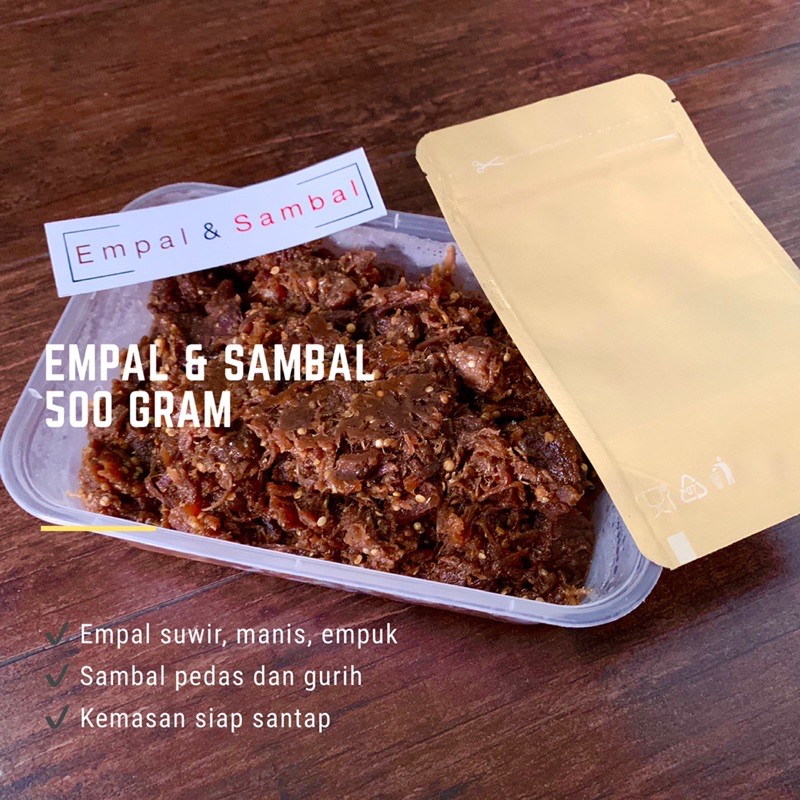 Jual Empal Dan Sambal 500 Gram Kemasan Siap Santap Shopee Indonesia