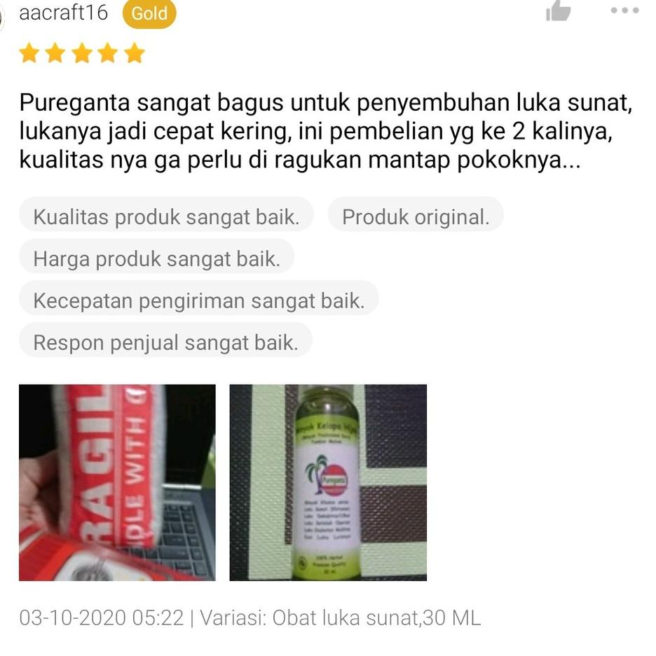 Jual 오 Minyak Oles Luka Sunat Cepat Kering Dengan Minyak Kelapa Hijau Pureganta Terjangkau 