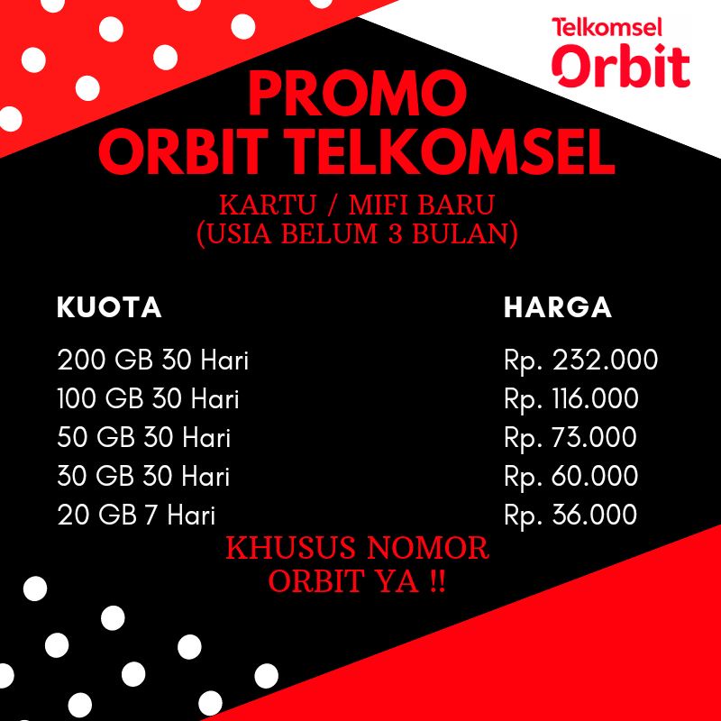 Jual Kuota / Paket Data Orbit Telkomsel | Shopee Indonesia