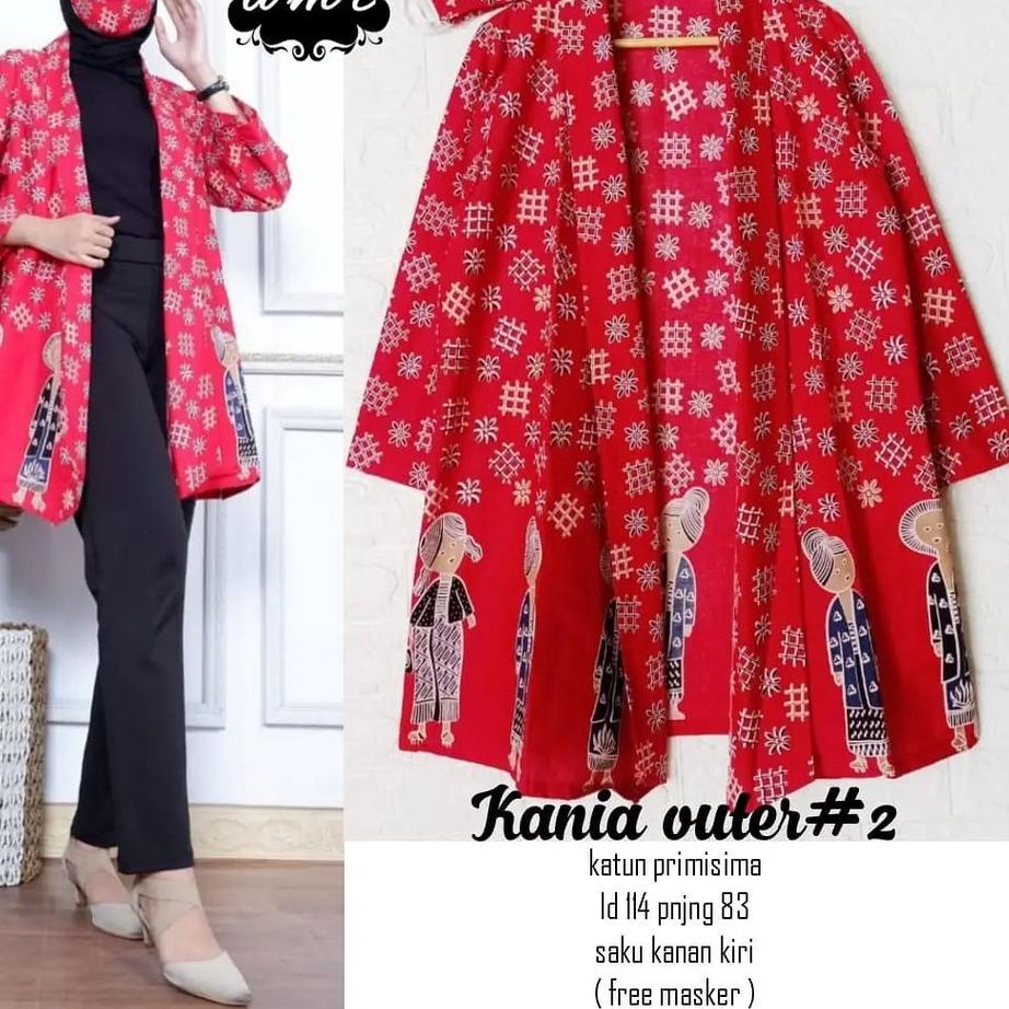 Jual Model Baru.. Outer Batik Wanita Korean Style kekinian Modern
