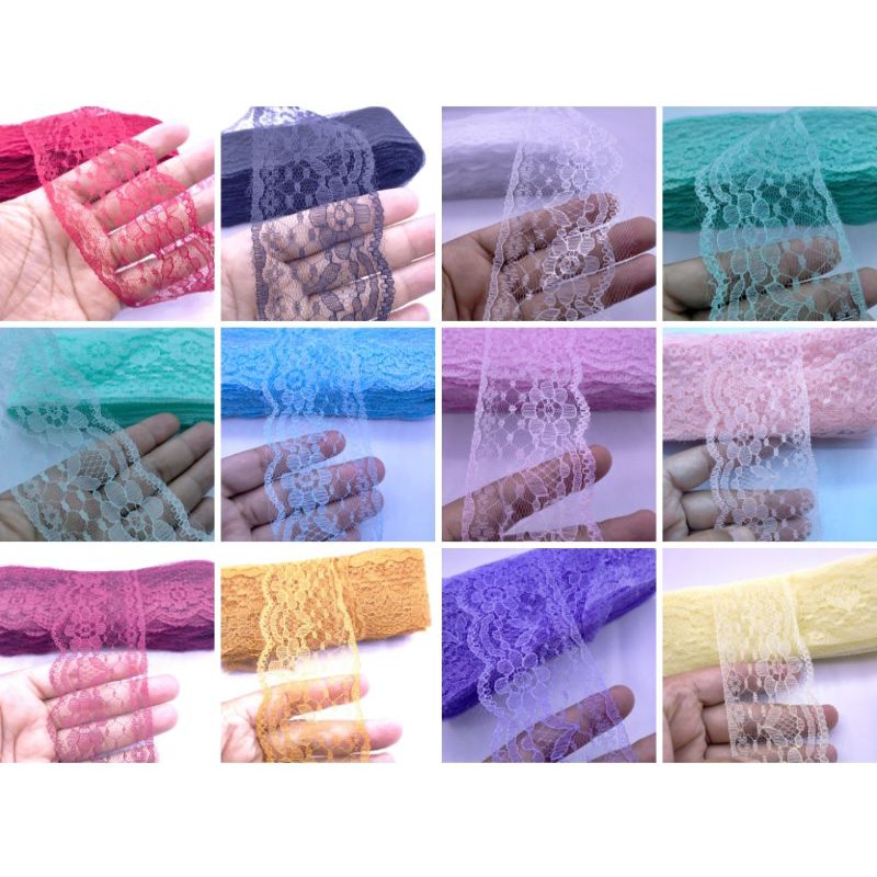 Jual Renda air lebar 5cm - 6cm per meter | Shopee Indonesia