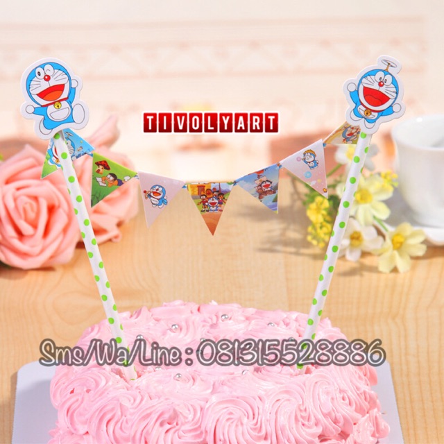 Jual Topper Cake Hbd Doraemon Cake Topper Hiasan Kue Shopee Indonesia