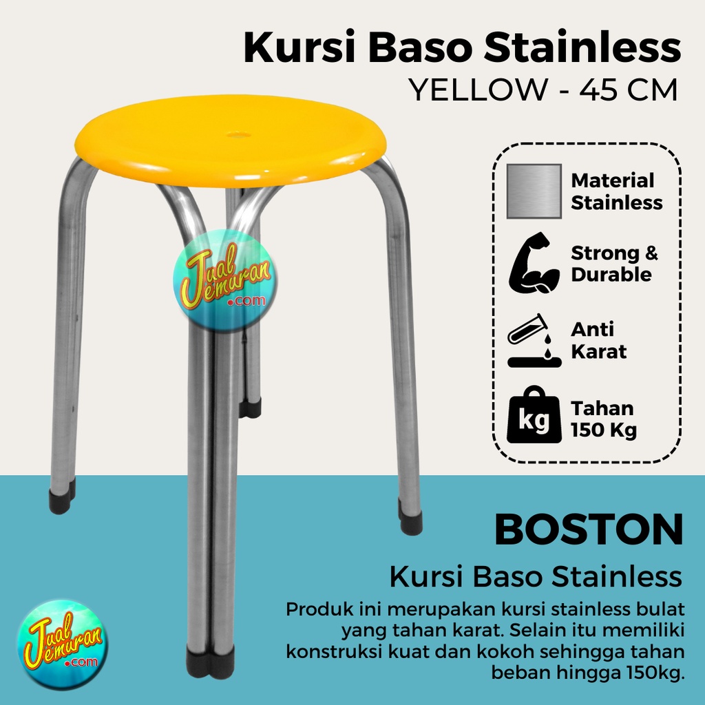 Jual Kursi Bakso Stainless Bangku Baso Bulat Anti Karat Kursi Ruang