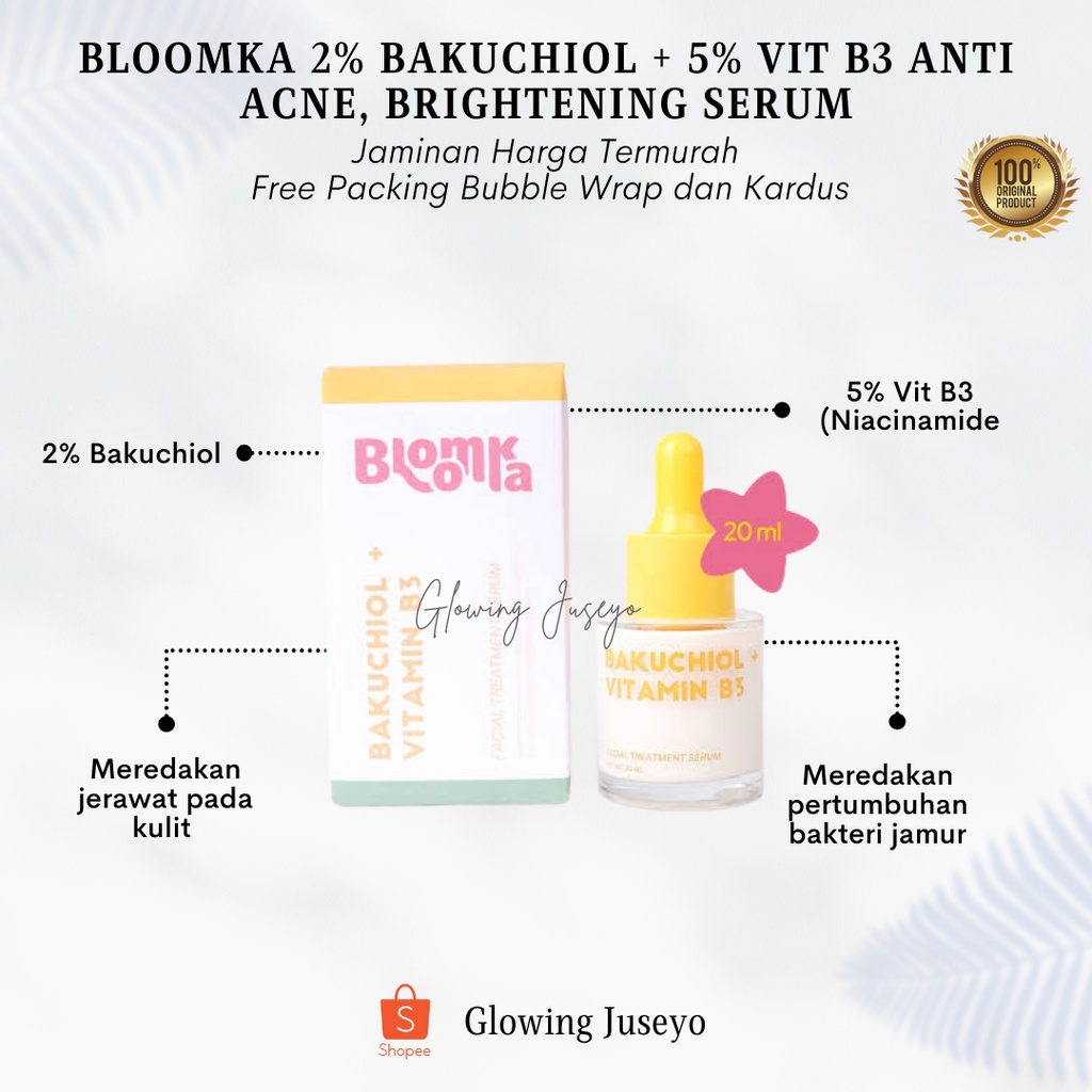 Jual BLOOMKA Bakuchiol+Vitamin B3 Facial Treatment Serum (brightening ...
