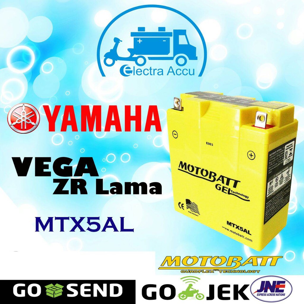 Jual Aki Motor Yamaha Vega ZR Lama MTX5AL Motobatt Aki Kering Gel