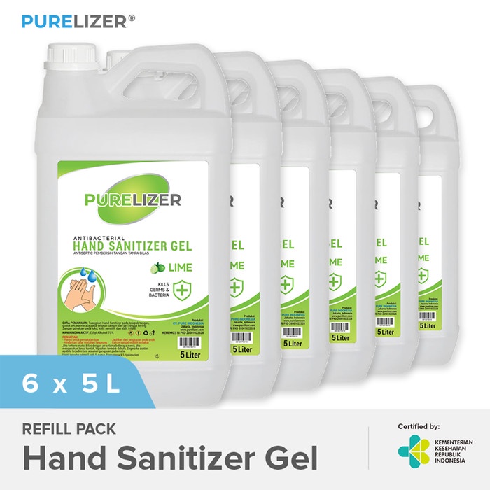 Jual Hand Sanitizer Gel 30 Liter PURELIZER Refill Handsanitizer 5L x6 ...