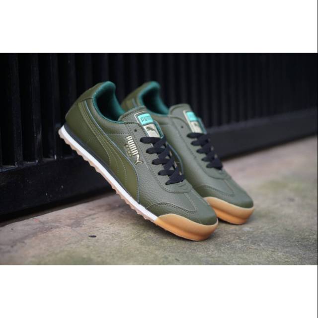 Puma roma cheap olive green