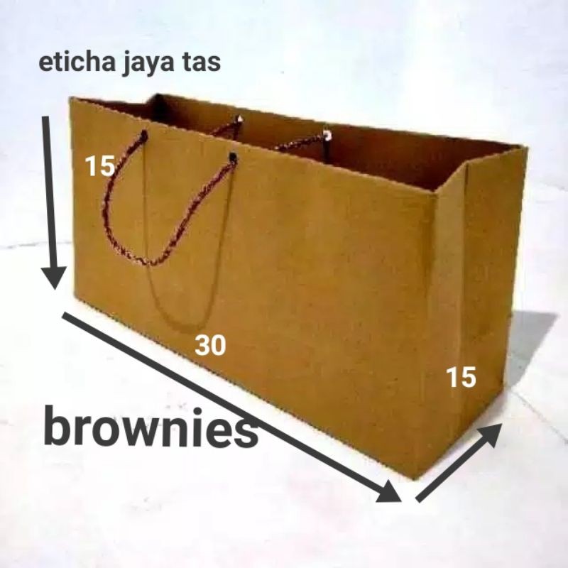 Jual (1Lusin =12 pcs)Paper bag /tas kertas roti bolu/bandeng landscape ...