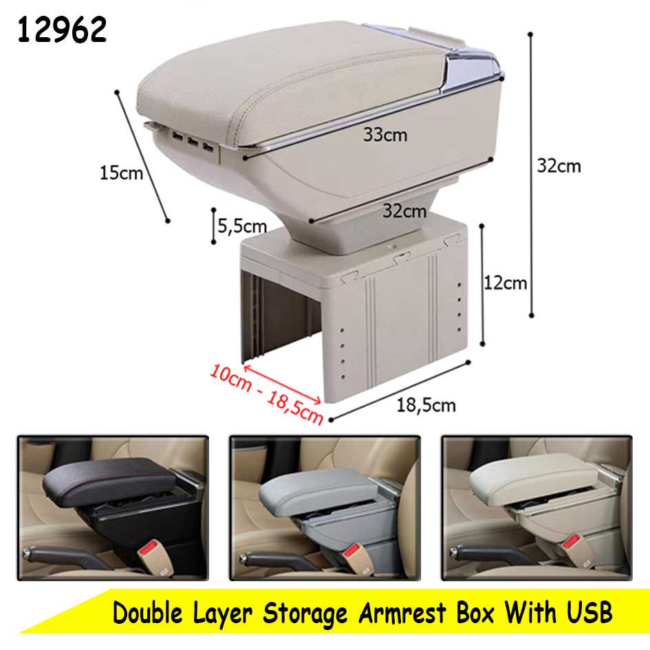 Jual High Quality Sandaran Tangan Mobil Multifunctional Storage Armrest ...