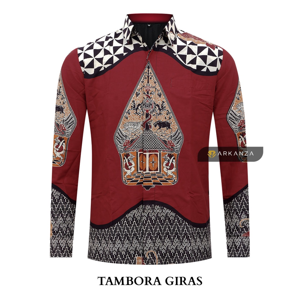 Jual BATIK ARKANZA Motif TAMBORA GIRAS Hem Atasan Kemeja Baju Batik ...