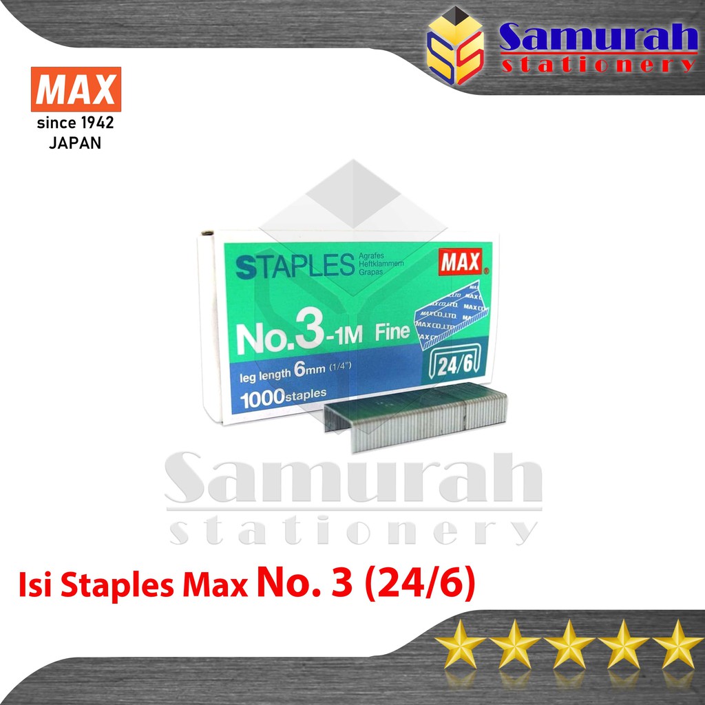 Jual Isi Staples Max No. 3 Original / Refill Stapler no 3 / isi Stepler ...