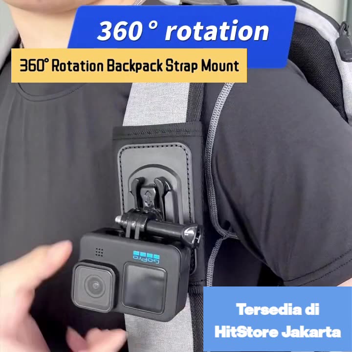 Jual 360° Rotation Backpack Strap Mount For GoPro Insta360 Osmo Action ...