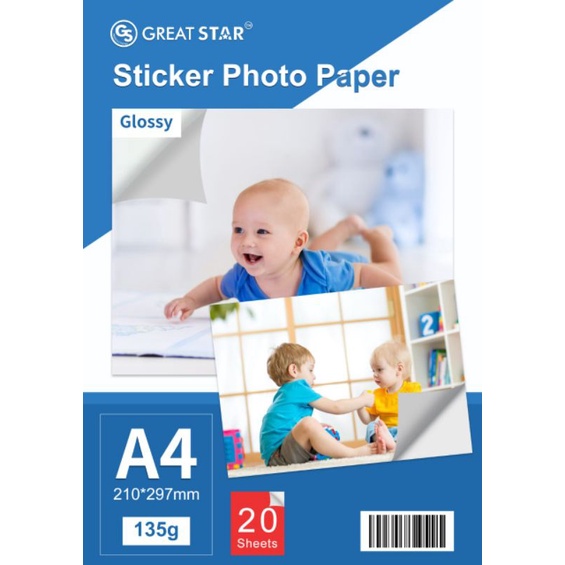 Jual Sticker Glosy Photo Paper 135 Gsm A4 20 Lembar Water Proff