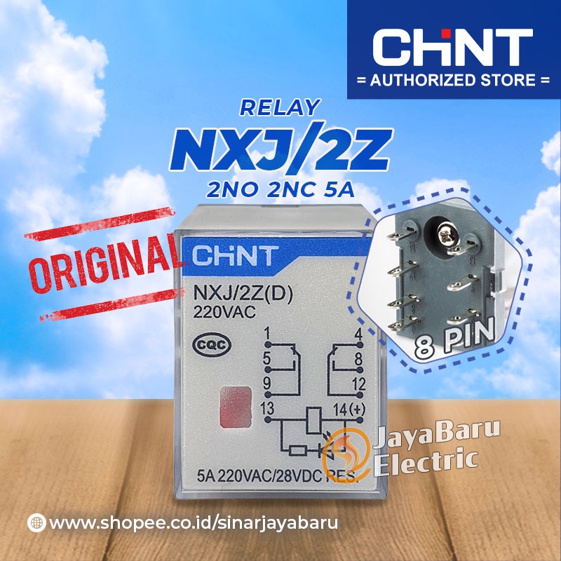 Jual Relay CHINT NXJ 2Z 2Z1 NXJ-2Z NXJ-2Z1 8 pin 8 kaki 24V 36V 48V ...