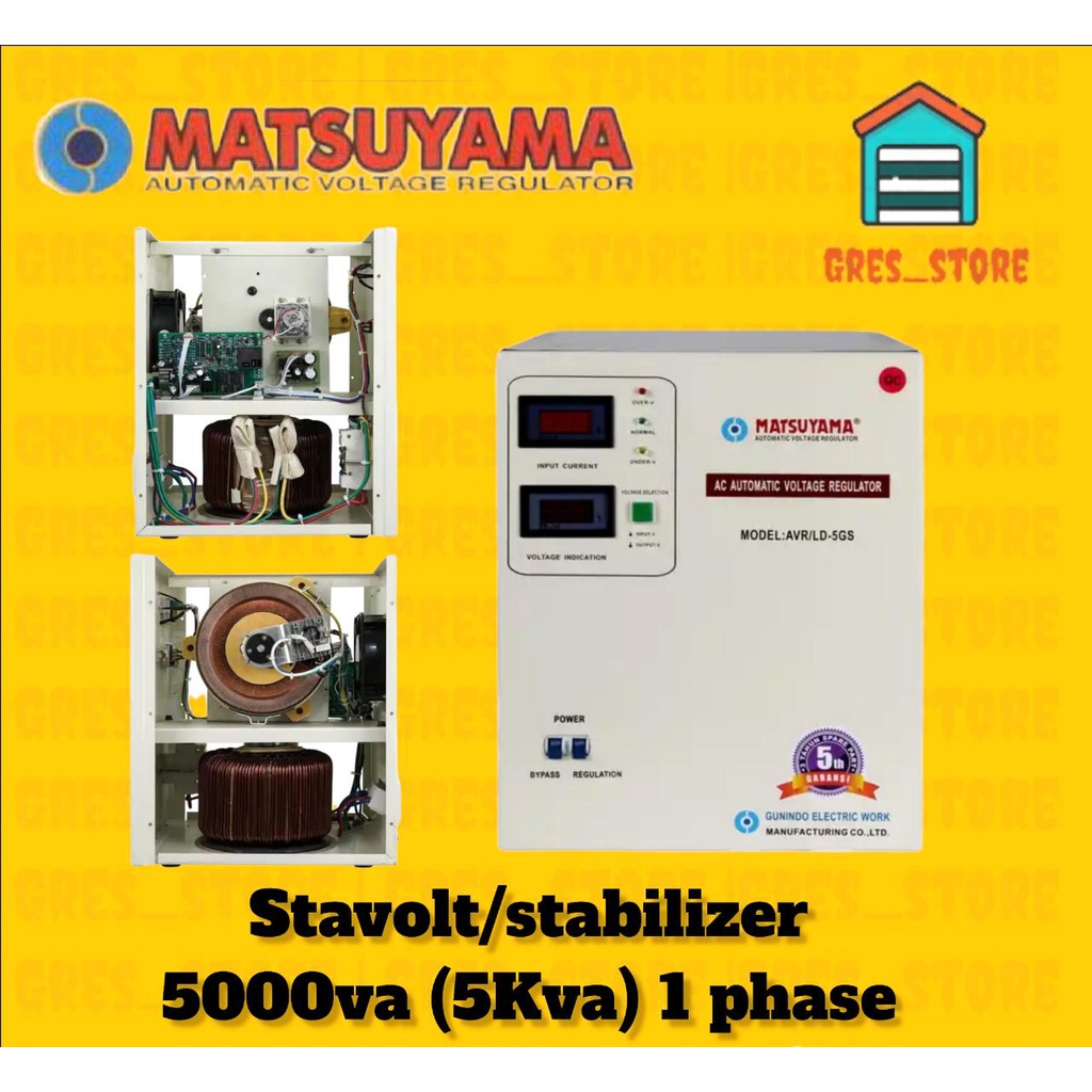 Jual MATSUYAMA Stabilizer 5 KVA - LD 140V 1P 5000 VA AVR STAVOL stavolt ...