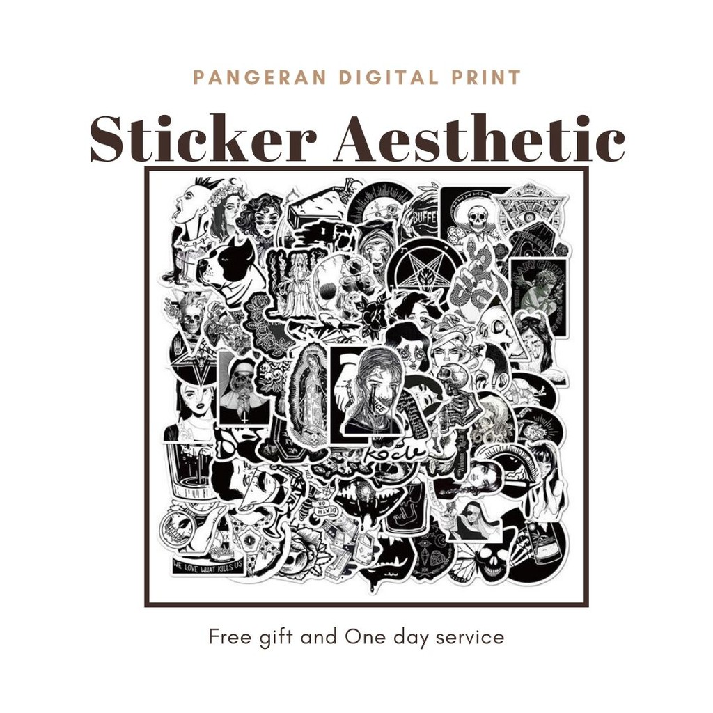 Jual PD // Sticker Aesthetic Tumblr Edisi BLACK and WHITE /Stiker ...