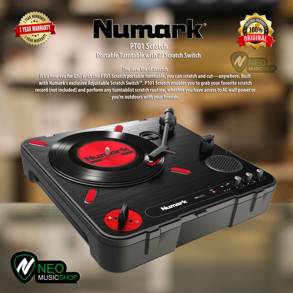 Jual Numark PT01 Scratch Portable Turntable with DJ Scratch