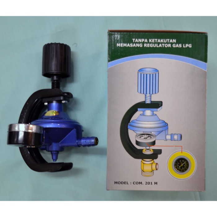 Jual REGULATOR KOMPOR GAS/ KEPALA GAS LPG DESTEC COM 201 M (Dengan Meteran) Shopee Indonesia