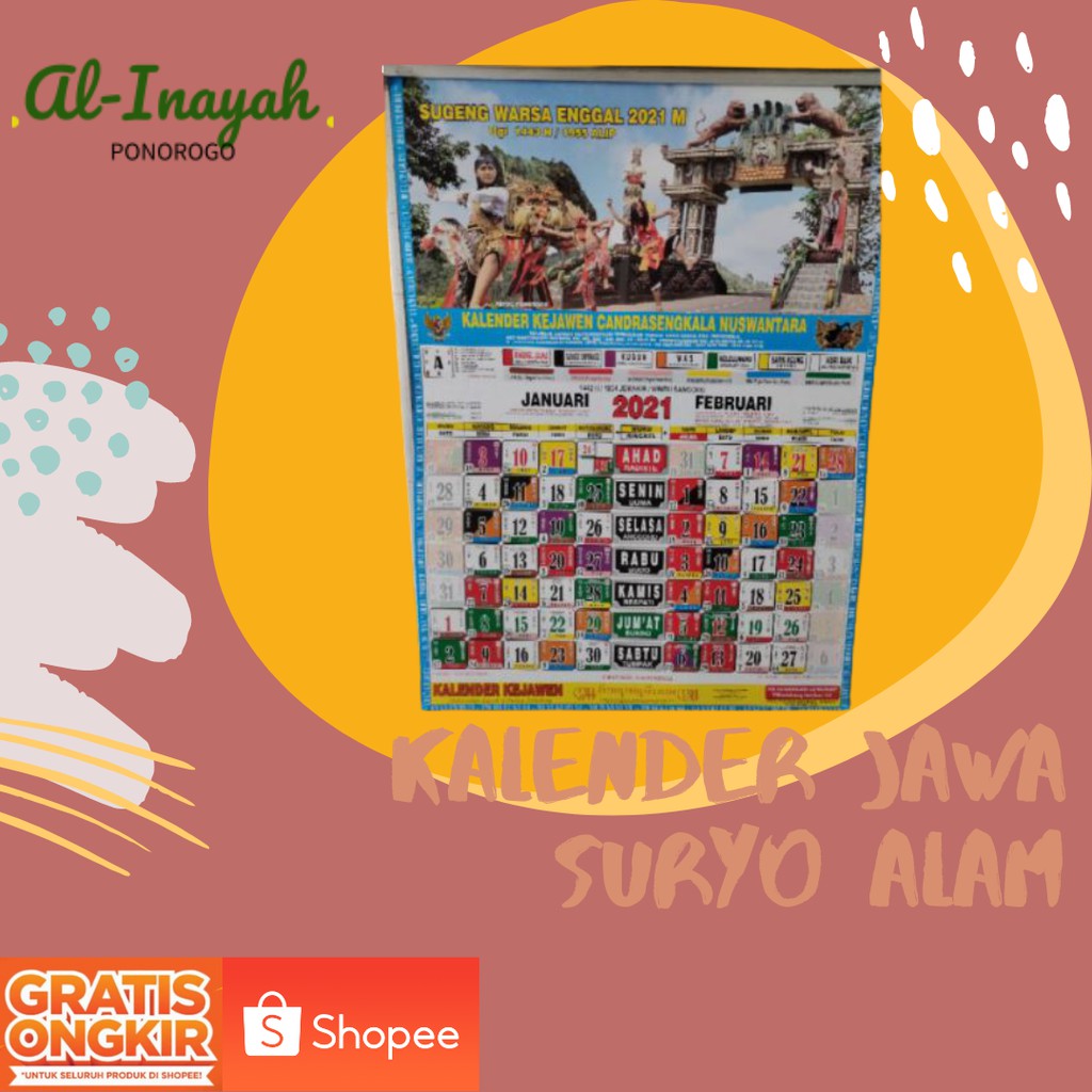 Jual Kalender Kejawen Jawa Candrasengkala Nuswantara Suryo Alam 2021 Shopee Indonesia 