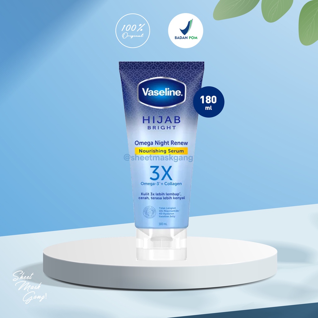 Jual Vaseline Hijab Bright Omega Night Renew Nourishing Body Lotion ...