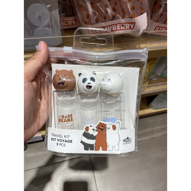Jual MINISO TRAVEL KIT DE VOYAGES WE BARE BEARS 3S (BOTOL TRAVELLING