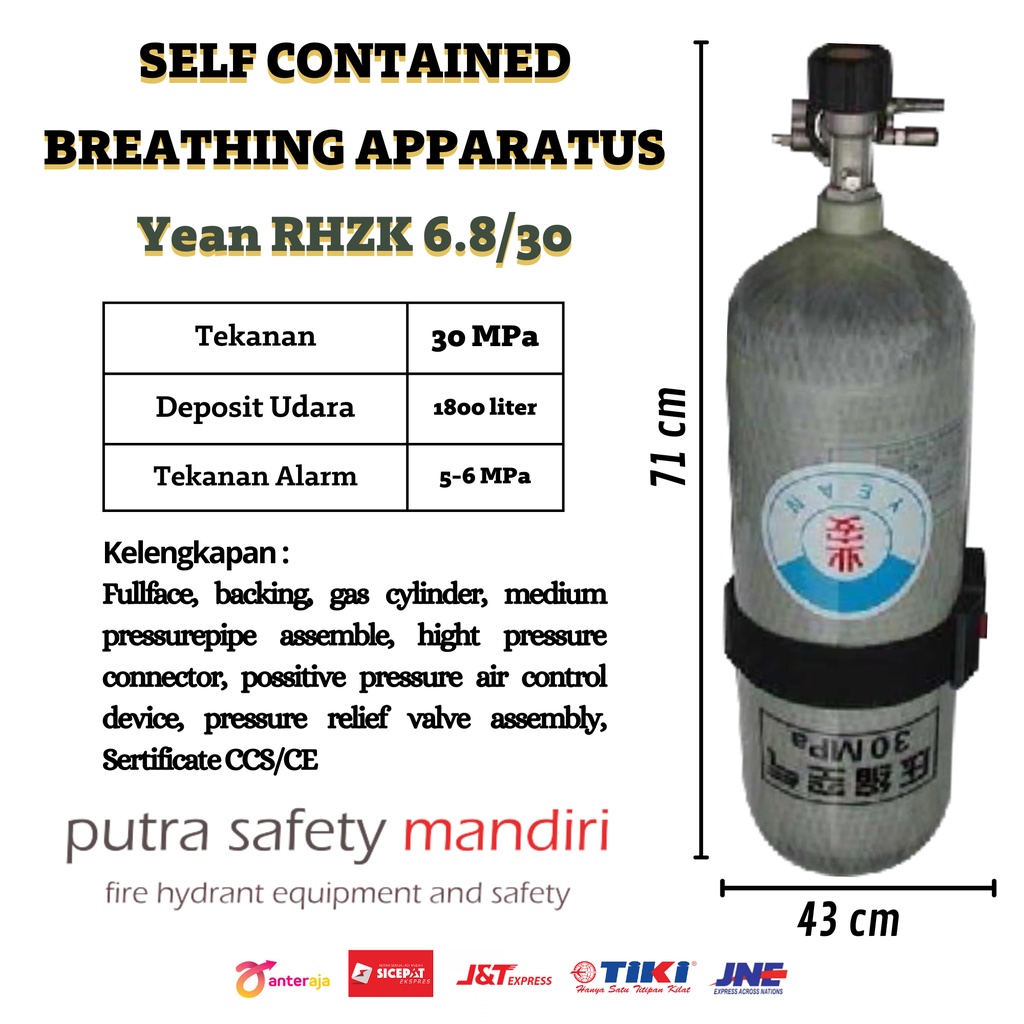 Jual SCBA SELF CONTAINED BREATHING APPARATUS YEAN RHZK 6.8 LITER ...